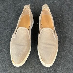 Everlane slip on shoes pointed gray sneaker street leather